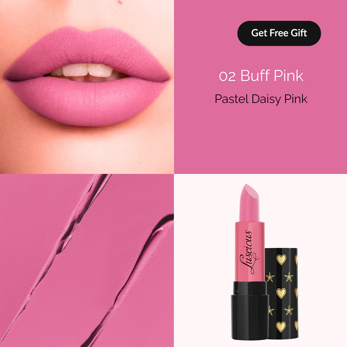 Luscious - Icon Lipstick - Buff Pink — image 1 — Meeshop Pakistan