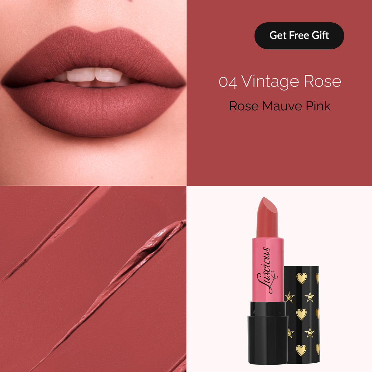 Luscious - Icon Lipstick - Vintage Rose — image 1 — Meeshop Pakistan