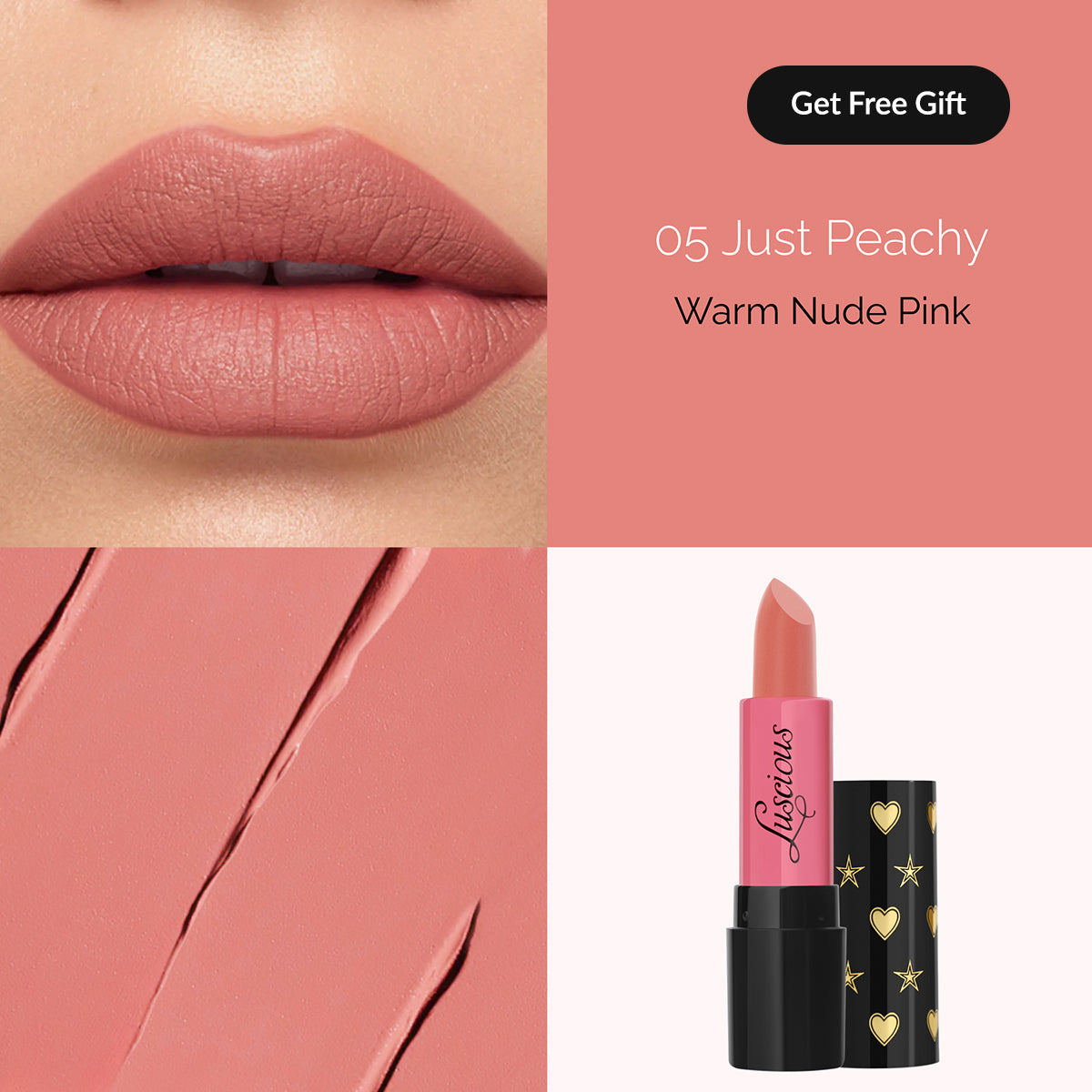 Luscious - Icon Lipstick - Just Peachy — image 1 — Meeshop Pakistan