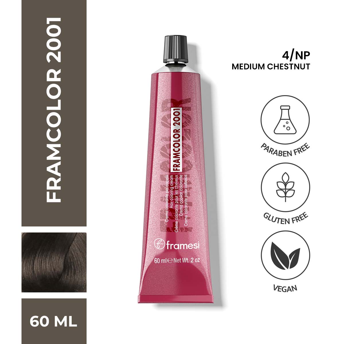 Framesi - FramColor 2001 - 4/NP Medium Chestnut — image 1 — Meeshop Pakistan