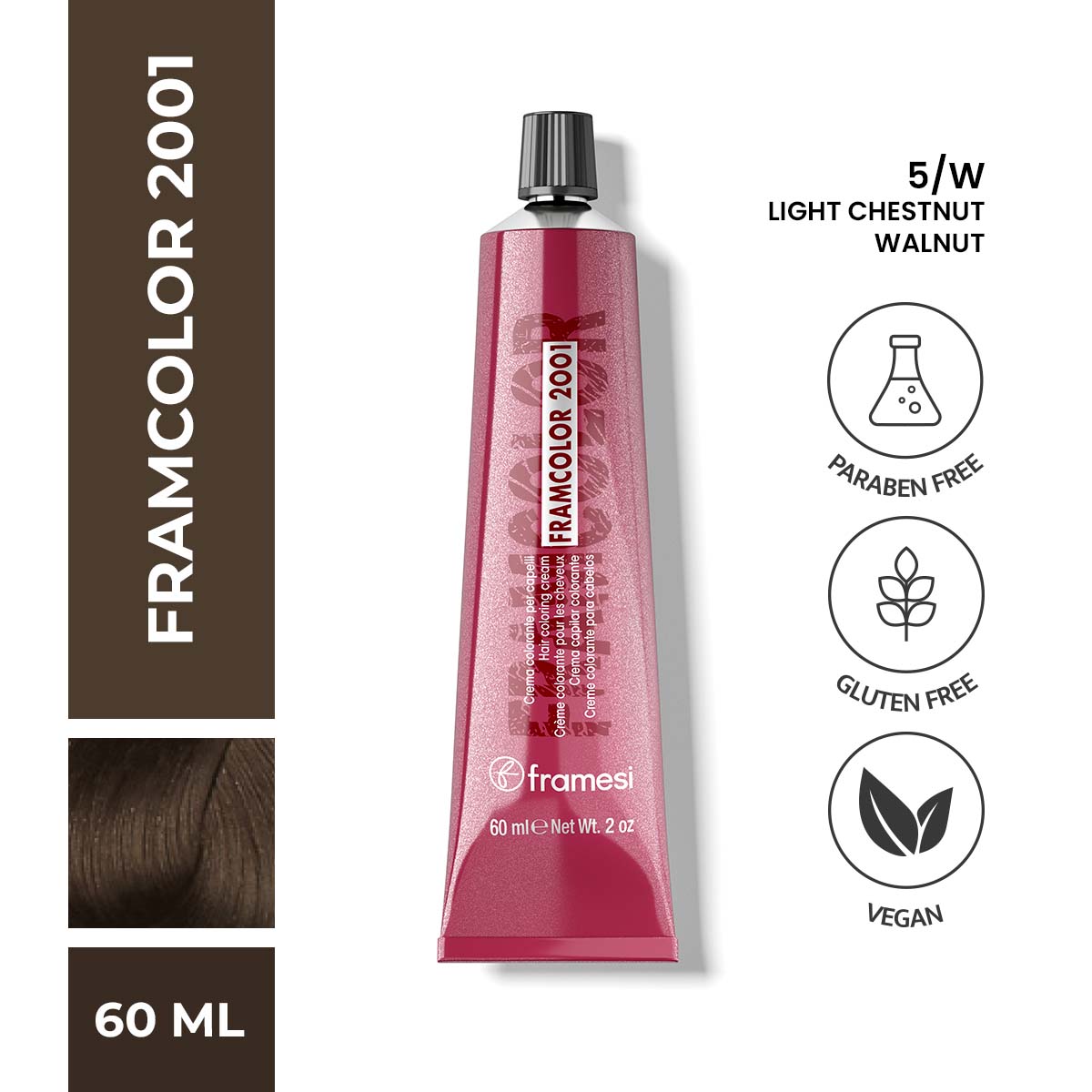 Framesi - FramColor 2001 - 5/W Light Chestnut - Walnut — image 1 — Meeshop Pakistan