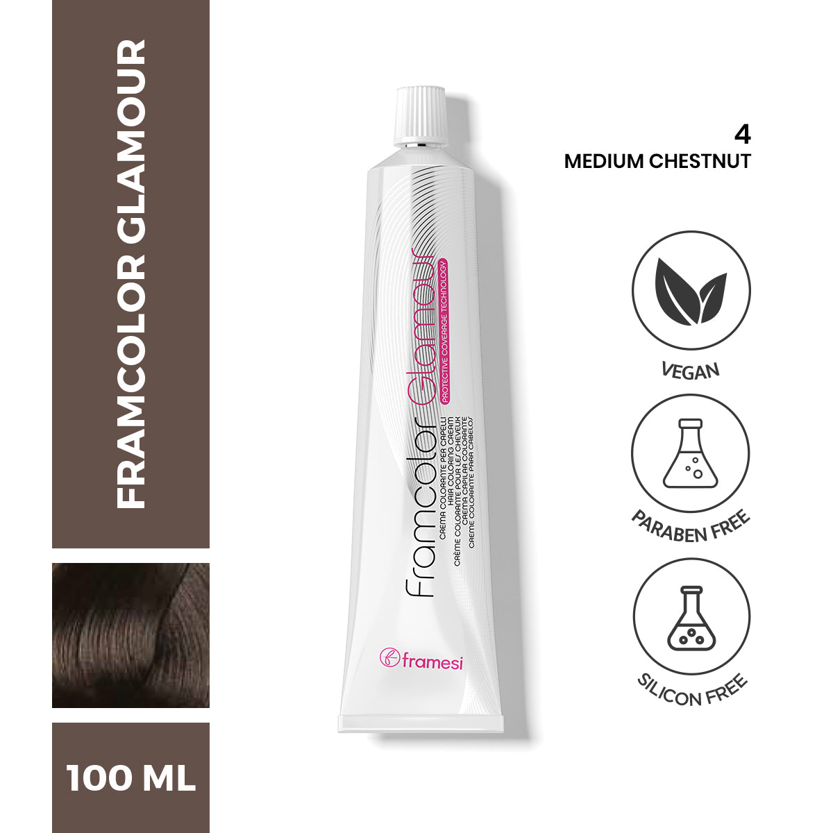Framesi - FramColor Glamour - 4  Medium Chestnut — image 1 — Meeshop Pakistan