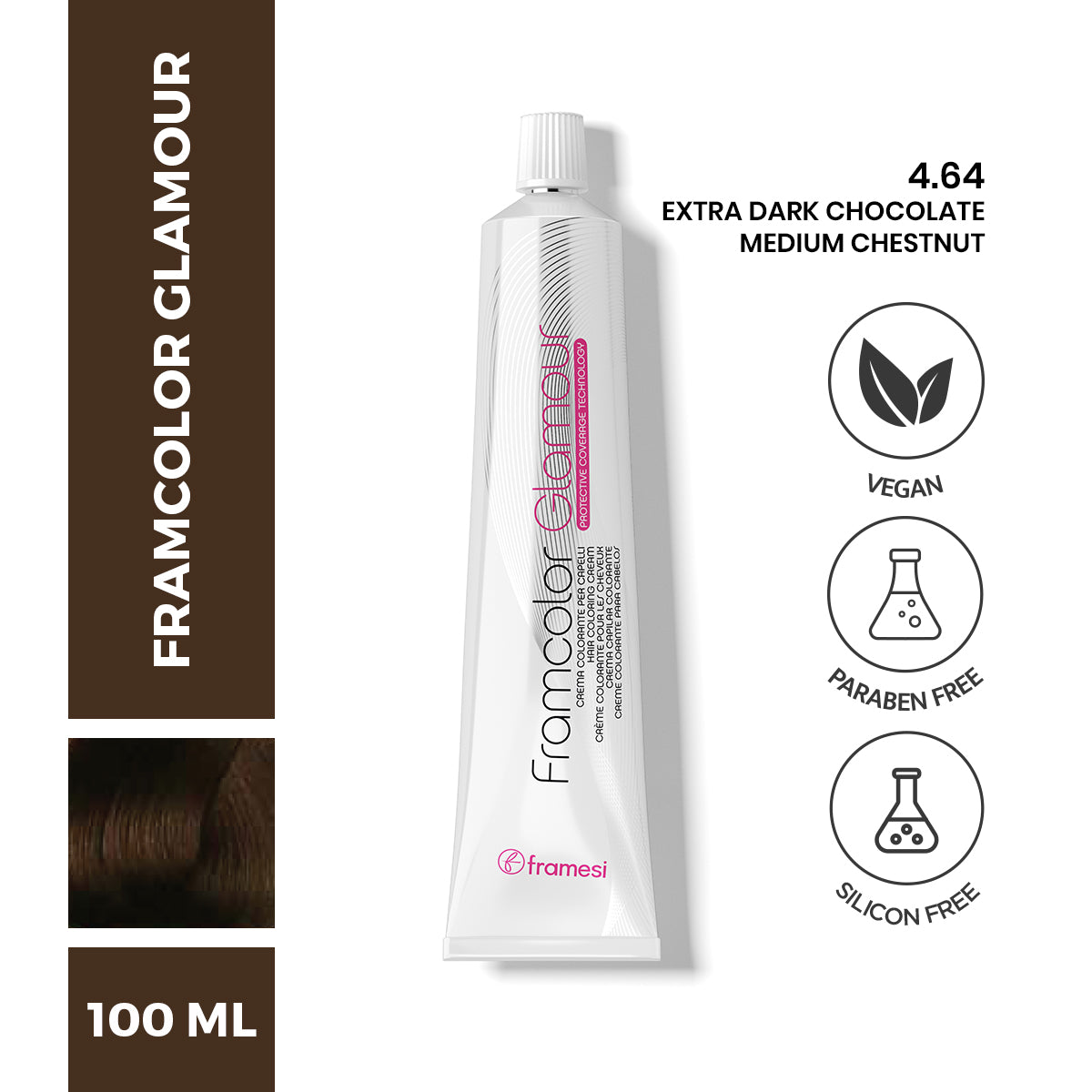 Framesi - FramColor Glamour - 4.64 Extra Dark Chocolate Medium Chestnut — image 1 — Meeshop Pakistan