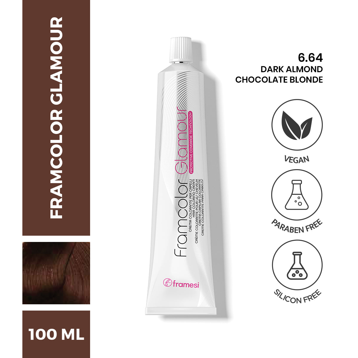 Framesi - FramColor Glamour - 6.64 Dark Almond Chocolate Blonde — image 1 — Meeshop Pakistan