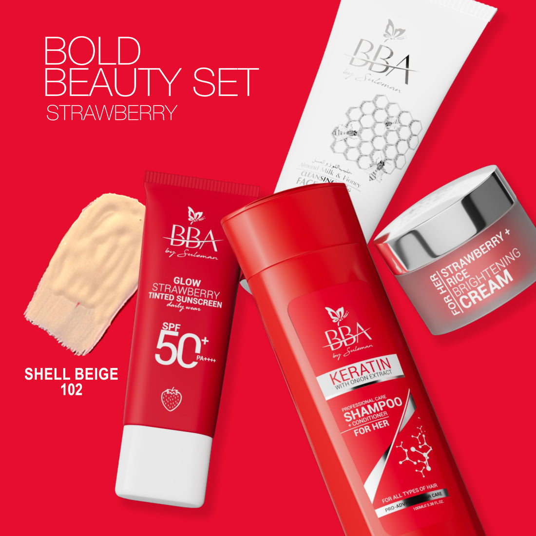 BBA By Suleman - Bold Beauty Set Strawberry Set - Shell Beige 102 — image 1 — Meeshop Pakistan