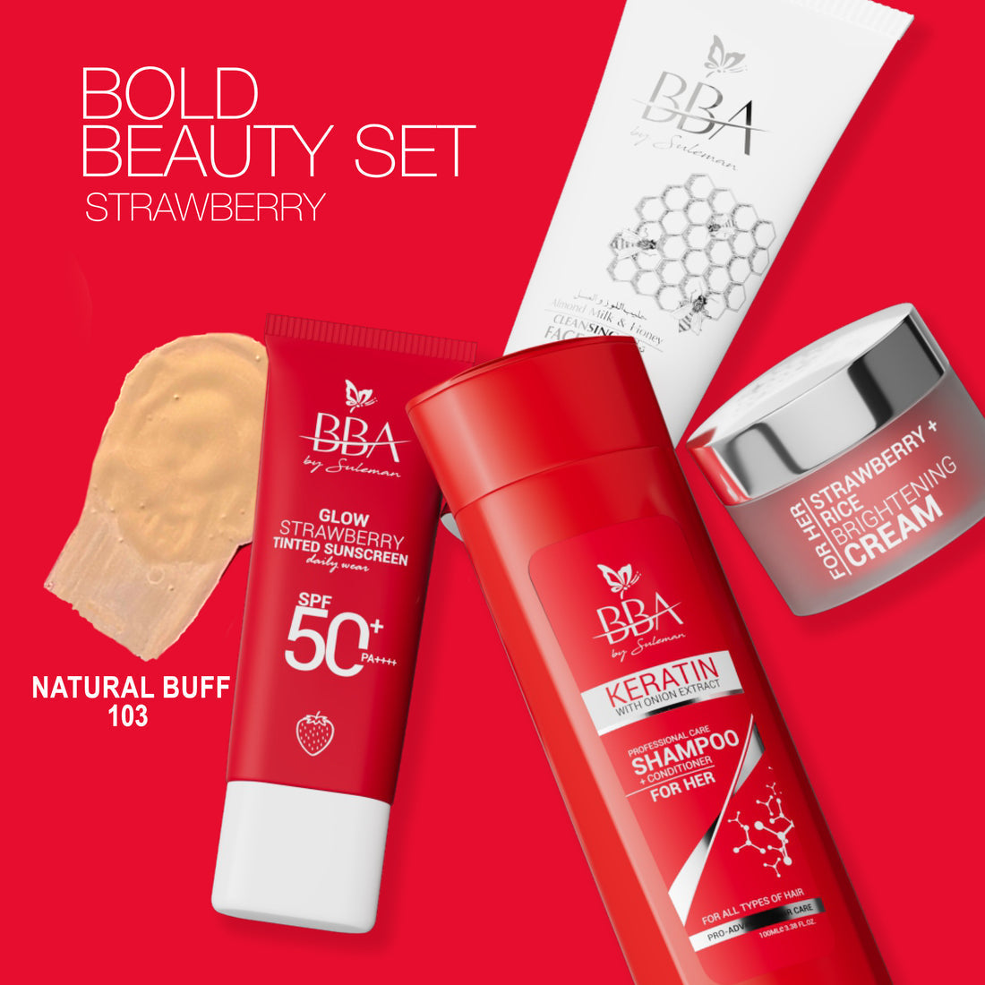 BBA By Suleman - Bold Beauty Set Strawberry Set - Natural Buff 103 — image 1 — Meeshop Pakistan