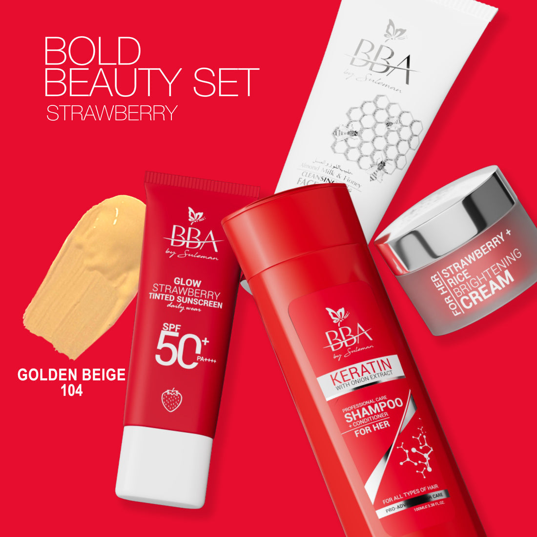 BBA By Suleman - Bold Beauty Set Strawberry Set - Golden Beige 104 — image 1 — Meeshop Pakistan