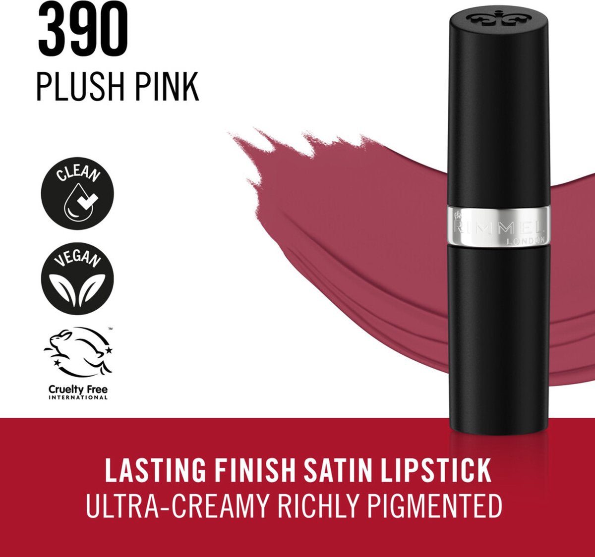 Rimmel London - Lasting Finish Bullets Satin Lipstick - 390 Plush Pink — image 1 — Meeshop Pakistan