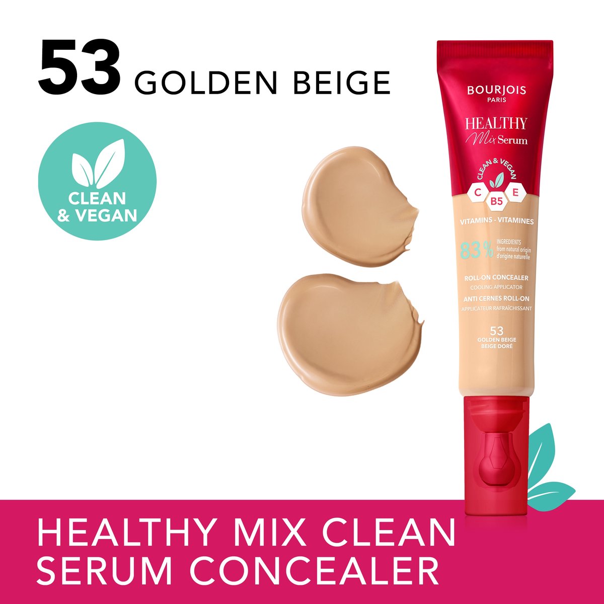 Bourjois - Healthy Mix serum Roll-on Concealer - 53 Golden Beige — image 1 — Meeshop Pakistan