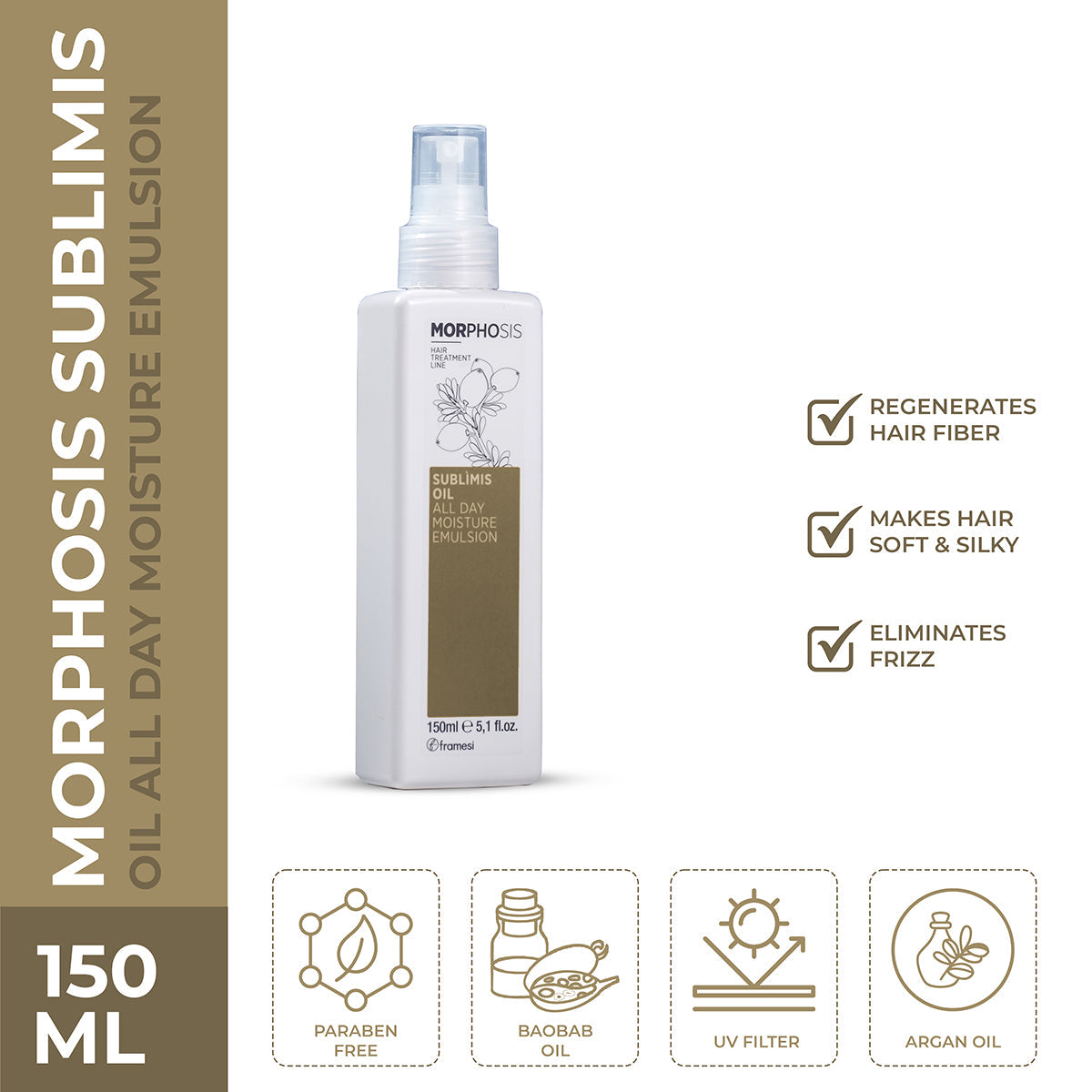 Framesi - Morphosis Sublimis Oil All Day Moisture Emulsion 150 ml — image 1 — Meeshop Pakistan