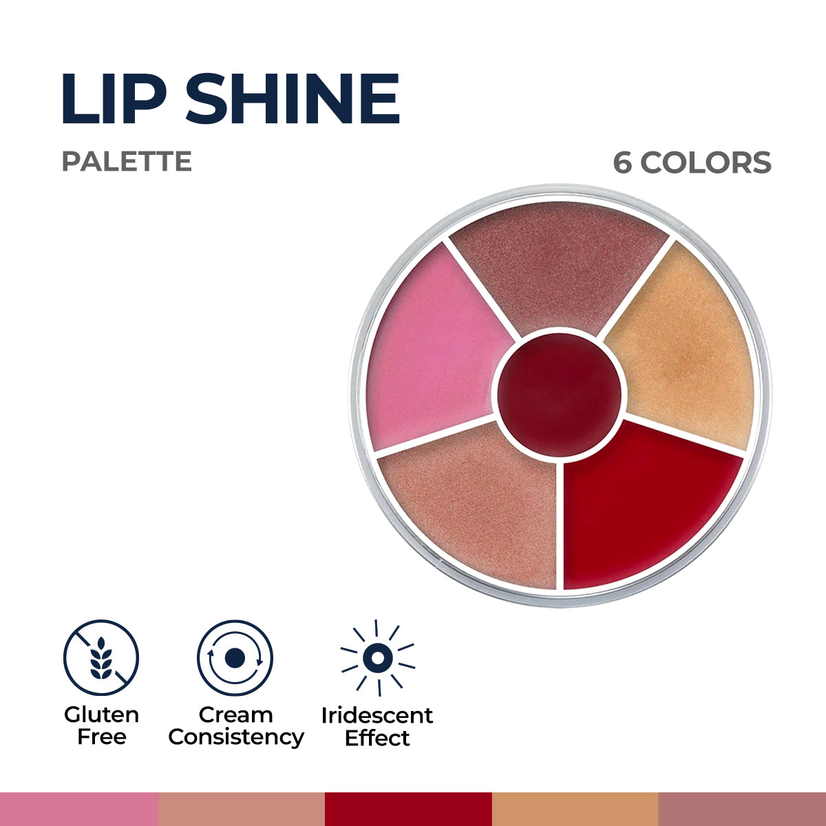 Kryolan - Lip Shine Palette - 6 Colors — image 1 — Meeshop Pakistan