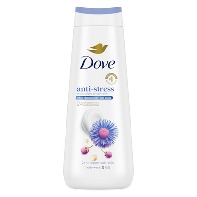 Dove - Anti Stress Blue Chamomile & Oat Milk Body Wash - 20 Fl Oz (591ml)
