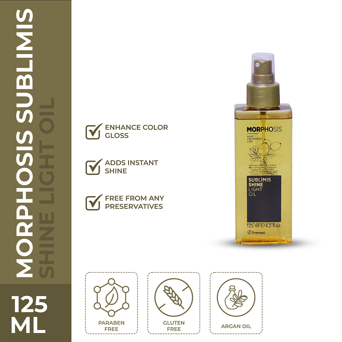 Framesi - Morphosis Sublimis Shine Light Oil 125 ml — image 1 — Meeshop Pakistan