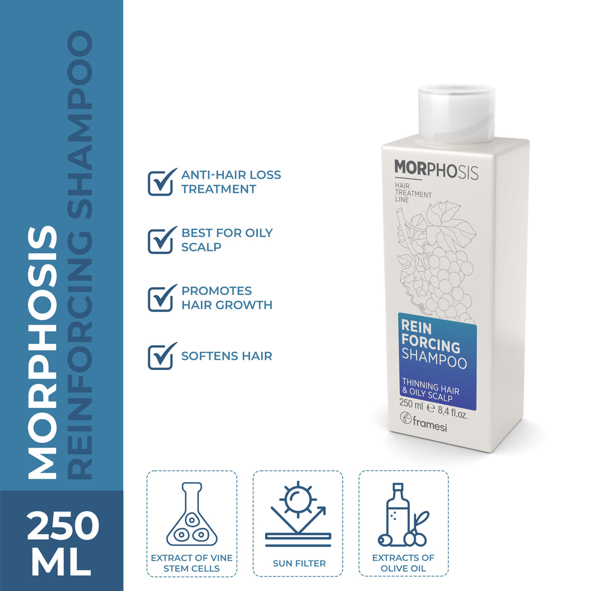Framesi - Morphosis Reinforcing Shampoo 250 ml — image 1 — Meeshop Pakistan