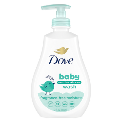 Baby Dove - Fragrance Free Moisture Hypoallergenic Wash - 13 Fl Oz (384ml)