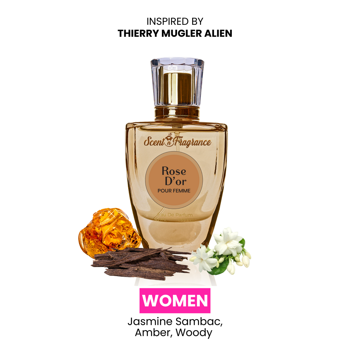 Rose d'or Inspired By Thierry Mugler Alien - Women - 50ml — image 1 — Meeshop Pakistan