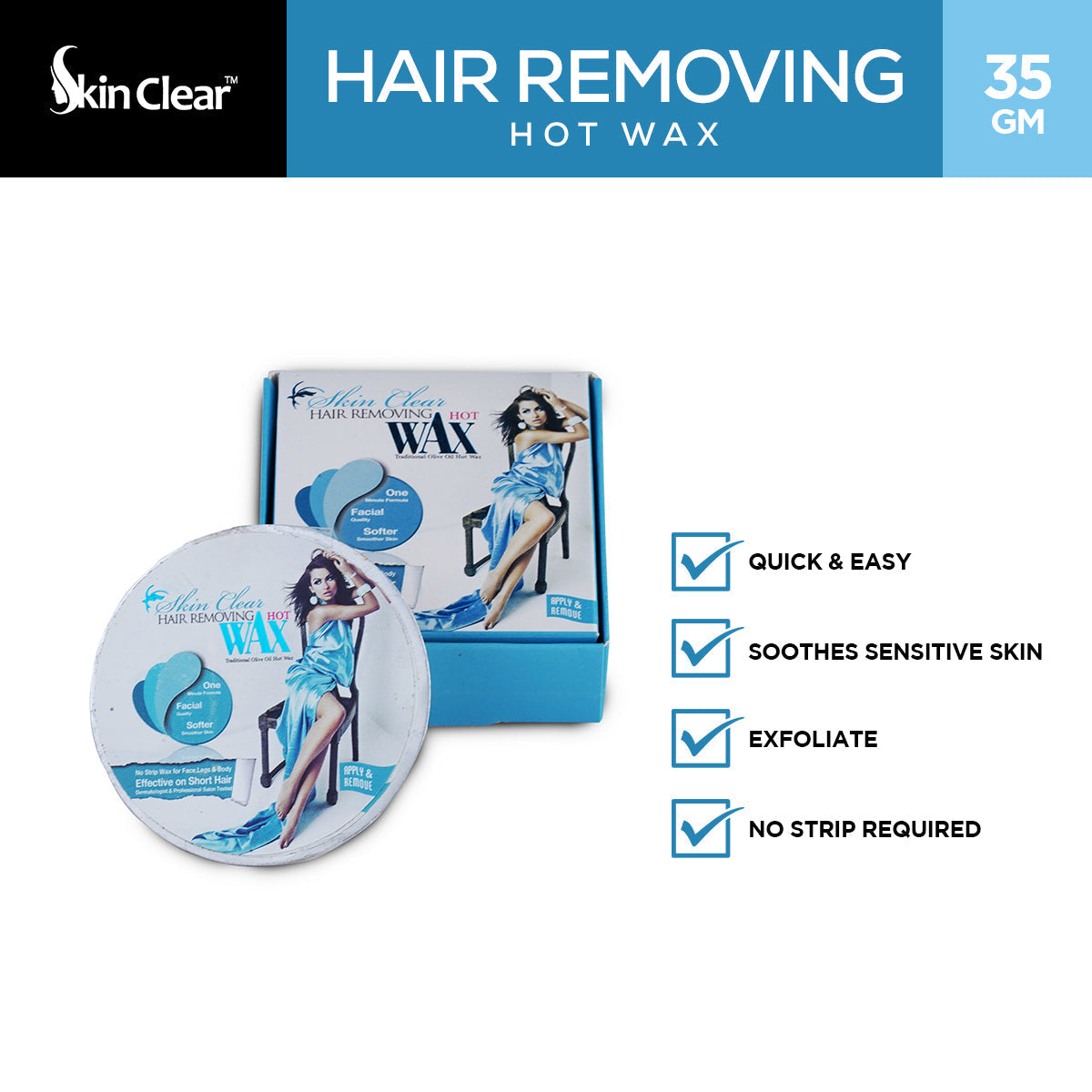 Skin Clear - Hair Removing Hot Wax - 35gm — image 1 — Meeshop Pakistan