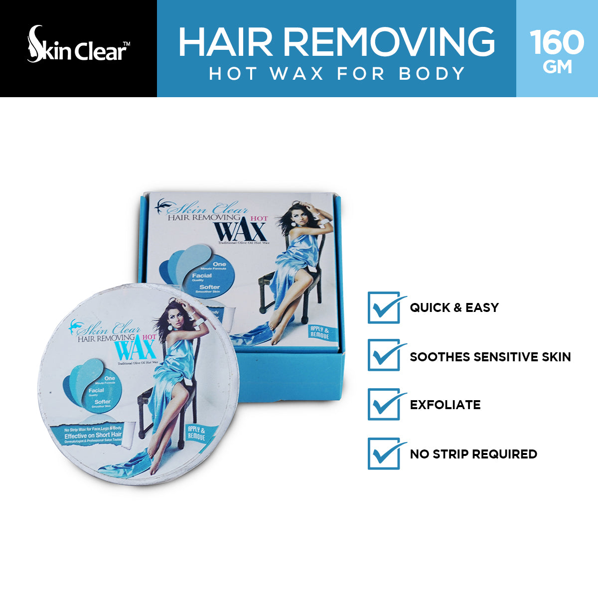 Skin Clear - Hair Removing Hot Wax For Body - 160gm — image 1 — Meeshop Pakistan