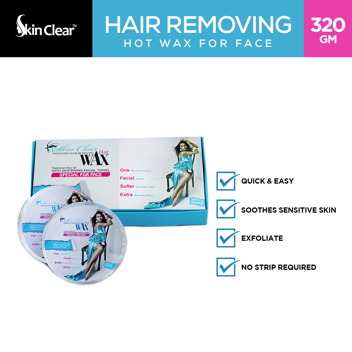 Skin Clear - Hair Removing Hot Wax For Face - 320gm — image 1 — Meeshop Pakistan