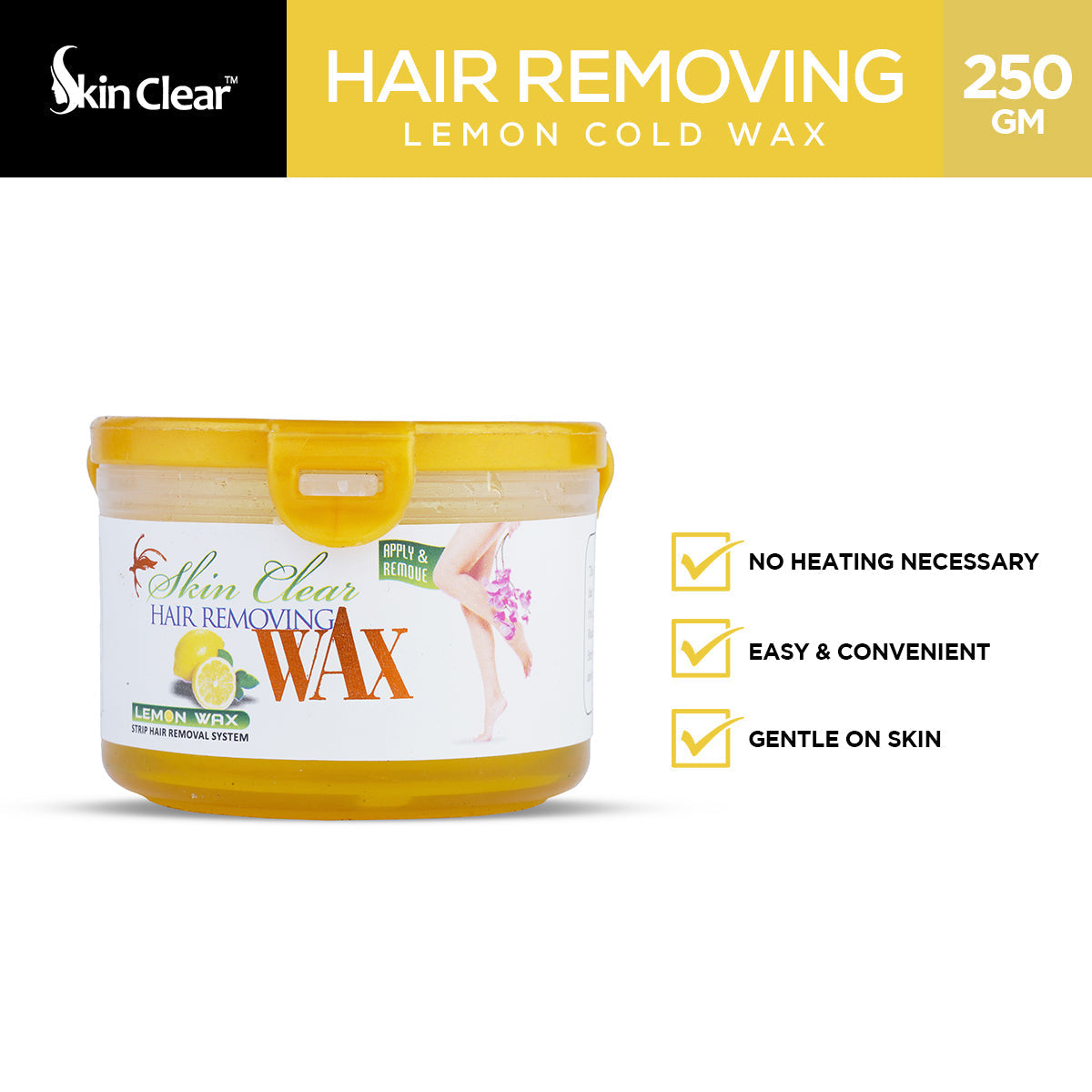 Skin Clear - Hair Removing Lemon Cold Wax - 250gm — image 1 — Meeshop Pakistan