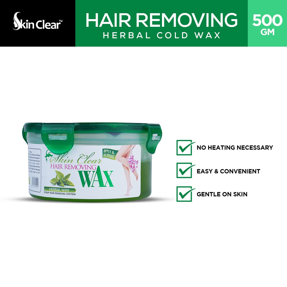 Skin Clear - Hair Removing Herbal Cold Wax - 500gm — image 1 — Meeshop Pakistan