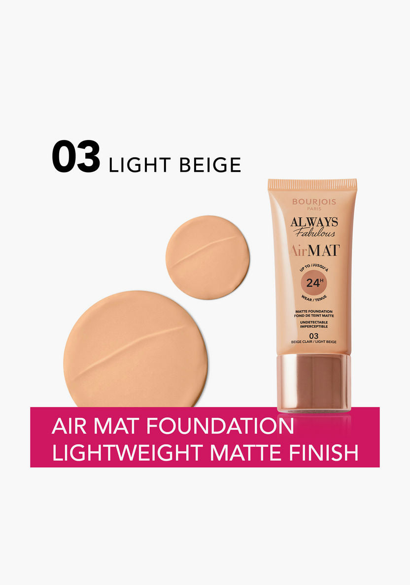 Bourjois - Always Fabulous Air Mat Foundation - 03 Light Beige — image 1 — Meeshop Pakistan