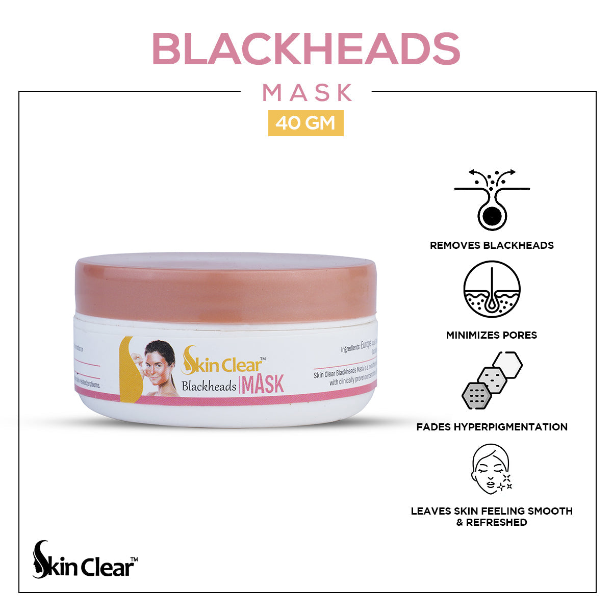 Skin Clear - Whitening Blackhead Mask - 40gm — image 1 — Meeshop Pakistan