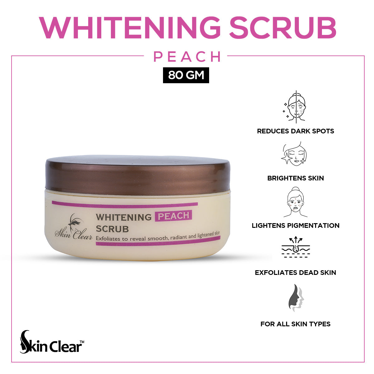 Skin Clear - Whitening Peach Scrub - 80gm — image 1 — Meeshop Pakistan