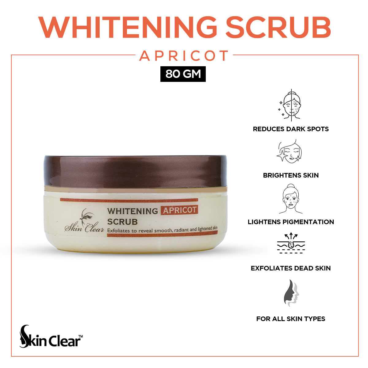 Skin Clear - Whitening Apricot Scrub - 80gm — image 1 — Meeshop Pakistan