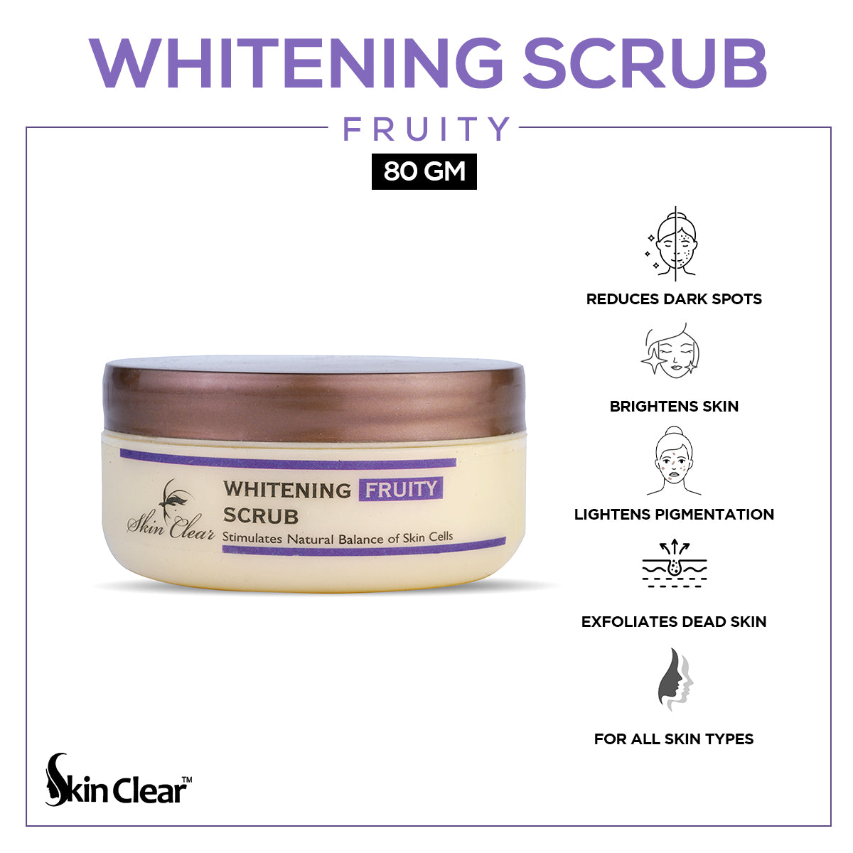 Skin Clear - Whitening Fruity Scrub - 80gm — image 1 — Meeshop Pakistan