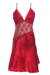 BLS - Halette Silk And Chantilly Nighty - Burgundy view 1