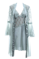 BLS - Halette Silk And Chantilly Nighty - Green view 2