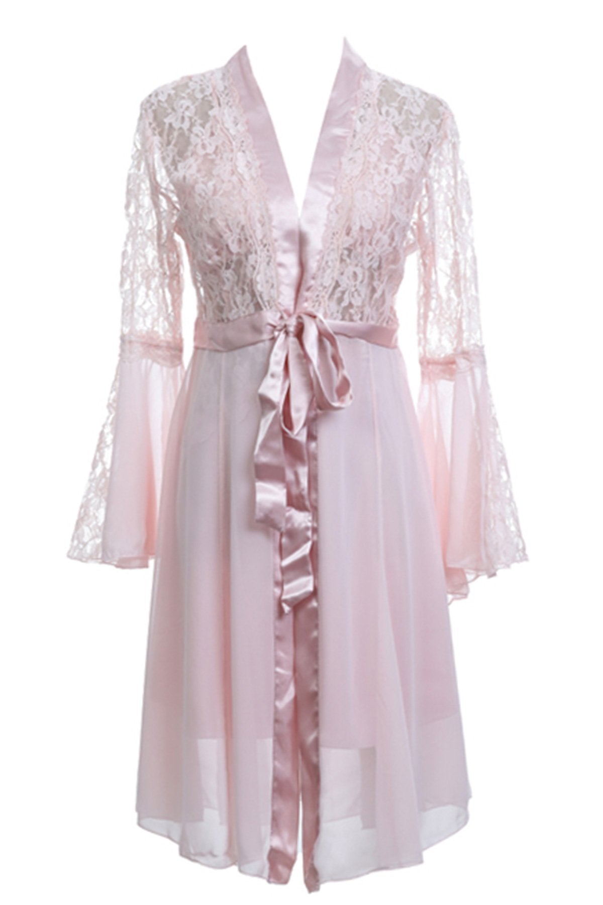 BLS - Halette Silk And Chantilly Nighty - Powder — image 3 — Meeshop Pakistan