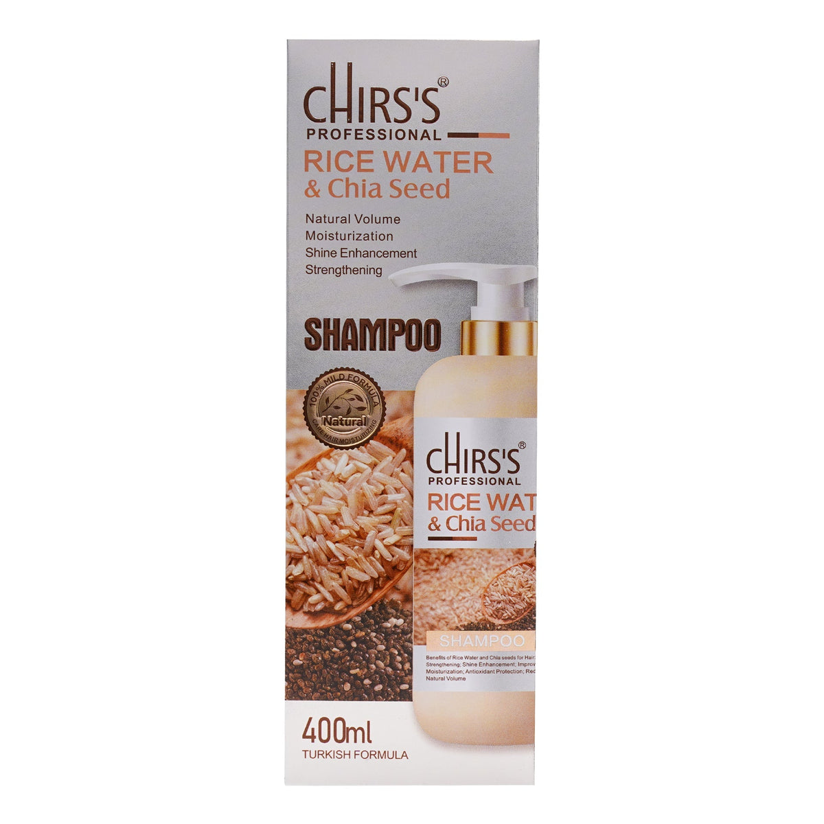 Chirs's - Rice Water & Chia Seed Shampoo - 400ml — image 1 — Meeshop Pakistan