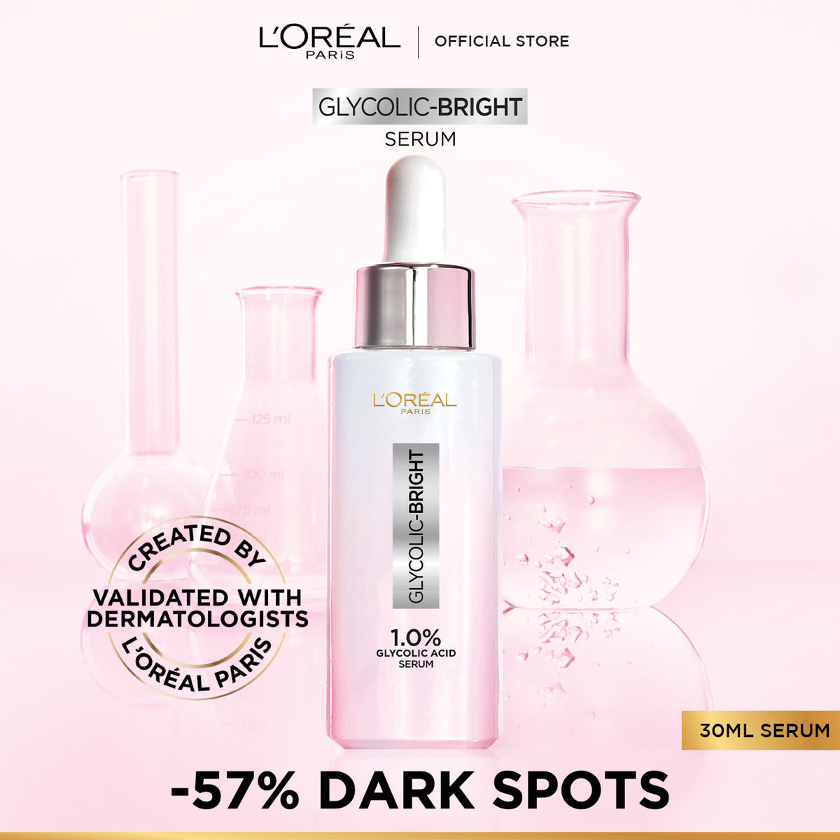 LOreal Paris - Glycolic Bright Instant Glowing Face Serum - 30ml — image 1 — Meeshop Pakistan