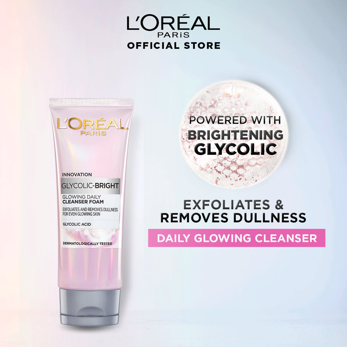 LOreal Paris - Glycolic Bright Glowing Daily Face Wash - 100ml — image 1 — Meeshop Pakistan