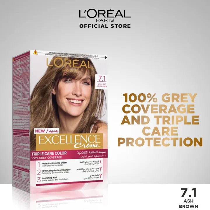 LOreal Paris - Excellence Crème Hair Color - 7.1 Ash Blonde — image 1 — Meeshop Pakistan