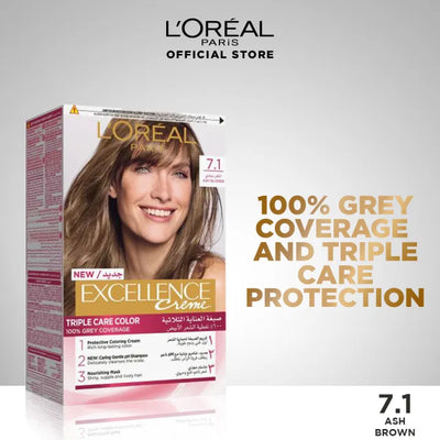 LOreal Paris - Excellence Crème Hair Color - 7.1 Ash Blonde