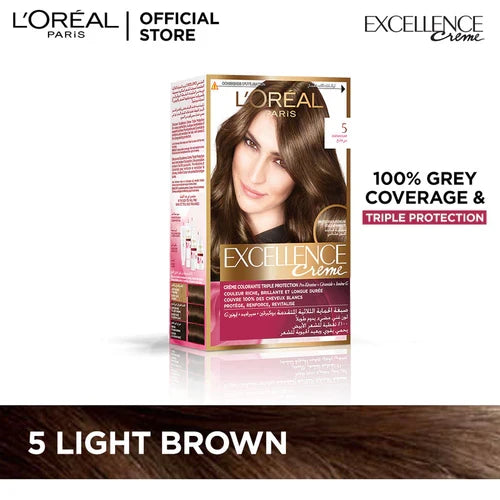 LOreal Paris - Excellence Crème Hair Color - 5 Light Brown — image 1 — Meeshop Pakistan