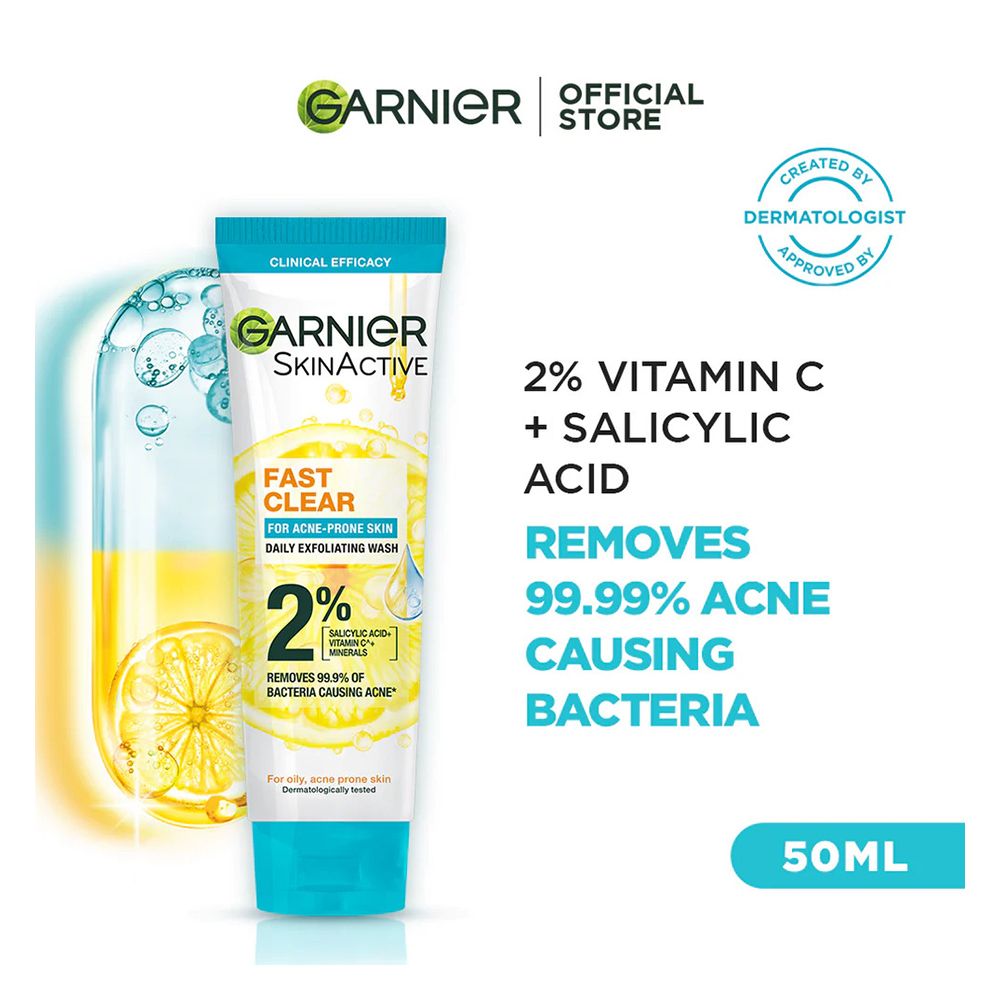Garnier - Bright Anti Acne Face Wash - 50ml — image 1 — Meeshop Pakistan
