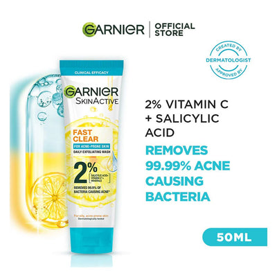 Garnier - Bright Anti Acne Face Wash - 50ml