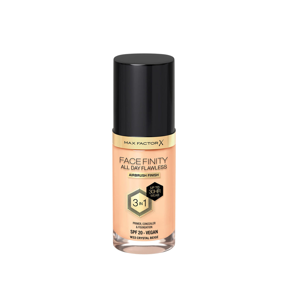 Max Factor - Facefinity All Day Flawless Foundation - W33 Crystal Beige — image 1 — Meeshop Pakistan