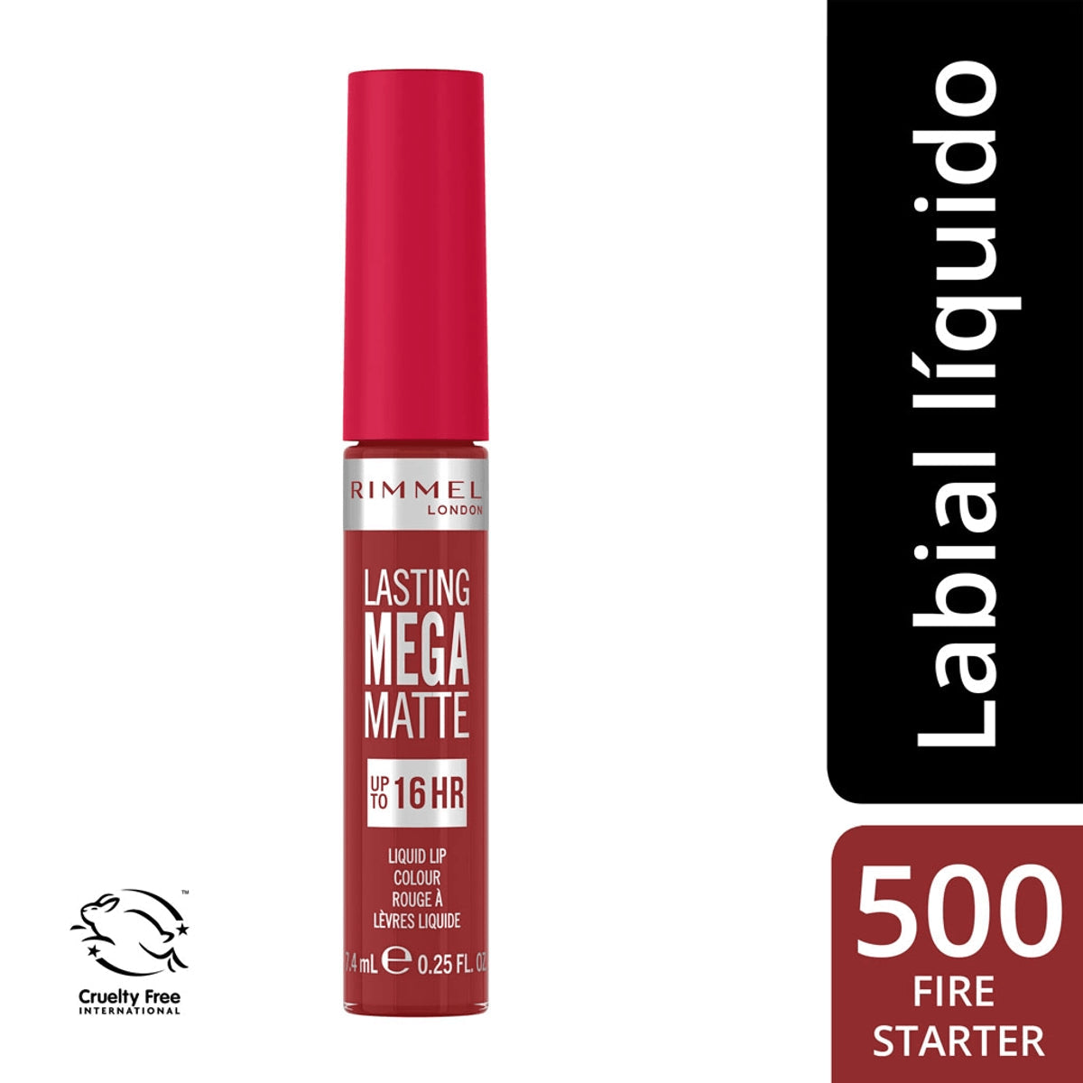 Rimmel London - Lasting Mega Matte liquid lip color 500-Fire Starter — image 1 — Meeshop Pakistan