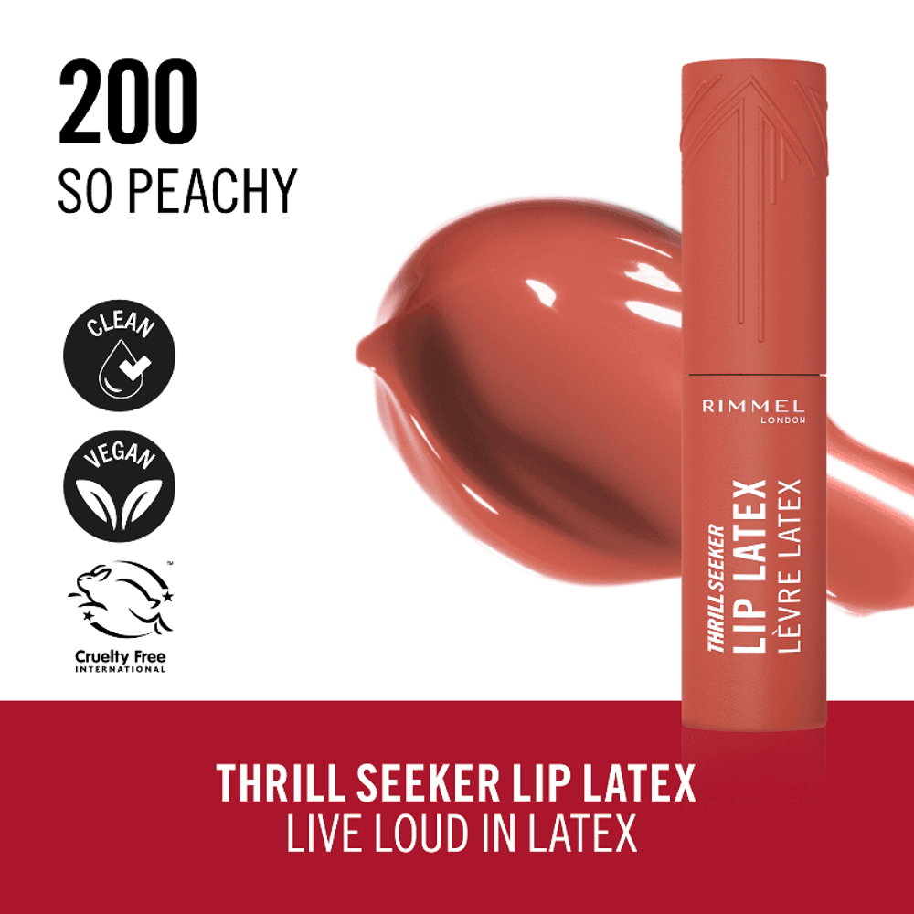 Rimmel London - Thrill Seeker Lip Latex 200 - So Peachy — image 1 — Meeshop Pakistan