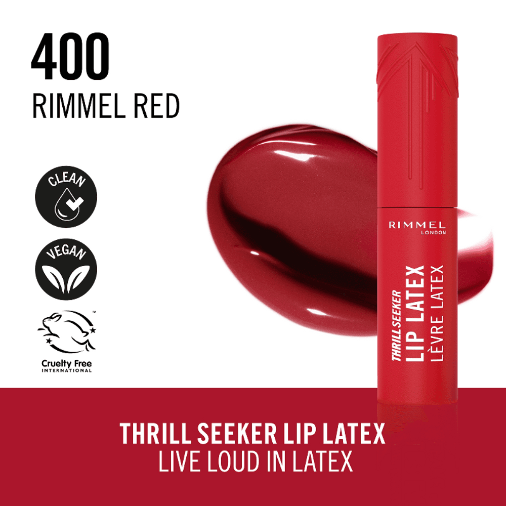 Rimmel London - Thrill Seeker Lip Latex 400 - Rimmel Red — image 1 — Meeshop Pakistan