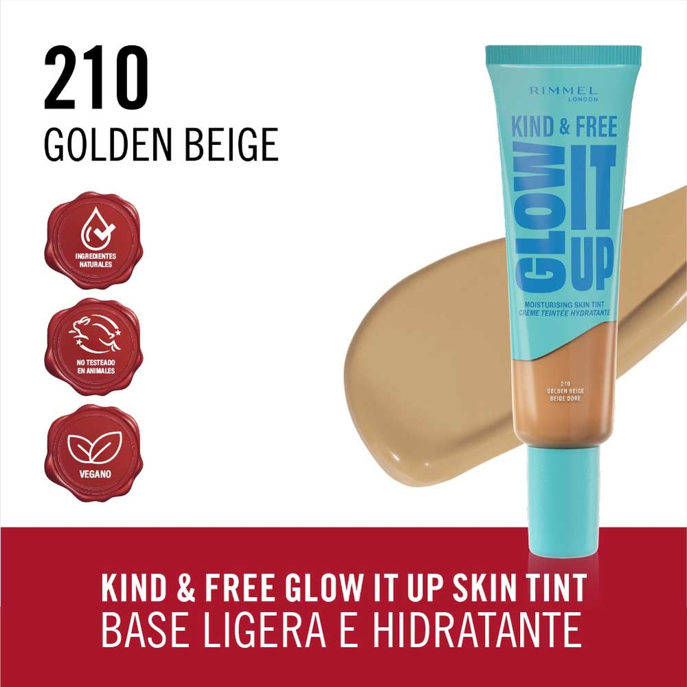 Rimmel London - Kind & Free Glow It Up Moisturizing Skin Tint - 210 Golden Beige — image 1 — Meeshop Pakistan