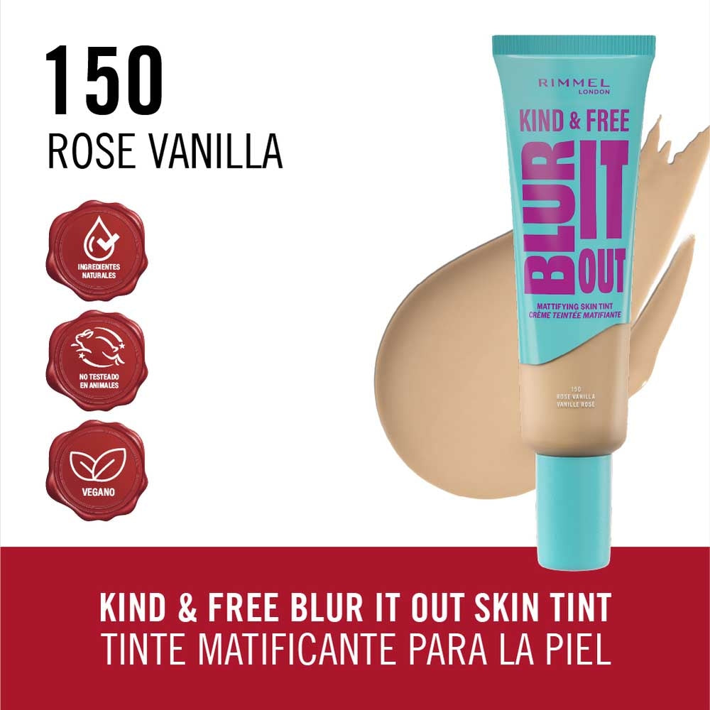 Rimmel London -  Kind & Free BLUR IT OUT Mattifying Skin Tint - 150 Rose Vanilla — image 1 — Meeshop Pakistan