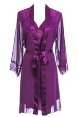 BLS - Heloise Silk And Chantilly Nighty - Purple view 3