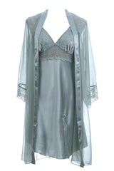 BLS - Heloise Silk And Chantilly Nighty - Green view 2