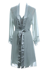 BLS - Heloise Silk And Chantilly Nighty - Green view 3